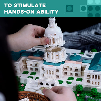 ArtorBricks Architectural United States Capitol Building Collection Building Set Model Kit and Gift for Adults (1074 Pieces)