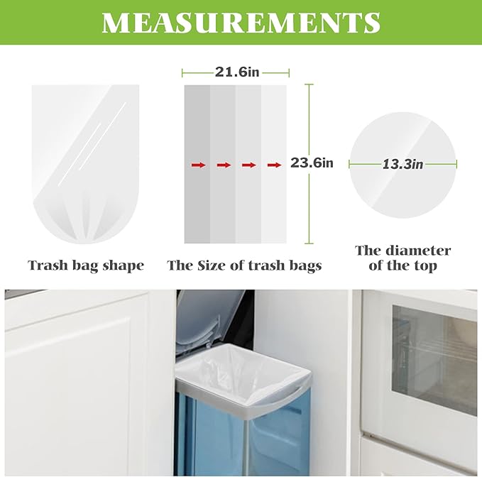 Teivio 7 Gallon 120 Counts Medium Garbage Bags 6 Gallon 7 Gallon Trash Bags