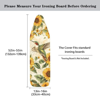 Sunflower Ironing Board Cover, Hummingbird Ironing Board Pad Cover Protector