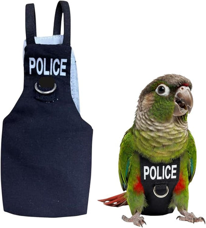 Bird Diaper Flight Suit, Cute Cosplay Parrot Clothes, Easy-to-Wear Washable Nappy, Durable Metal Ring Harness for Cockatiel, Conure, African Grey, Parakeet Outdoor Flying (Without Leash,M)