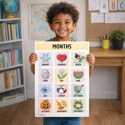 Mary Engelbreit Preschool Learning Posters Set (8-Pack), Toddler Learning Posters, ABC Alphabet, Colors & Educational Charts for Classroom & Homeschool