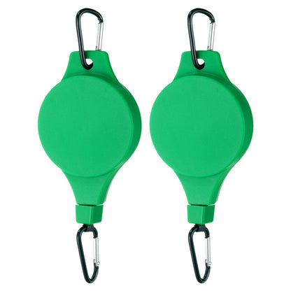 PATIKIL Plant Hanger, 2 Pcs Pulley Retractable Hanging Flower Basket Hook Indoor and Outdoor Plant Pots Holder, for Planters, Flower Basket, Wind Chimes, Lanterns, Bird Feeders, Green