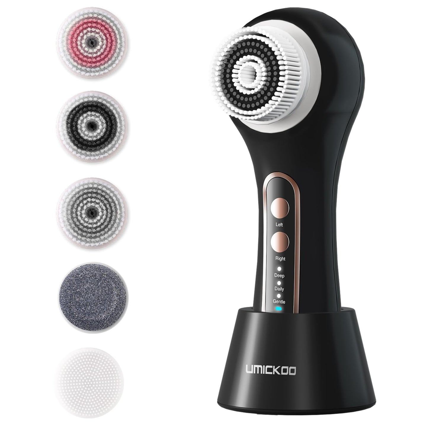 Face Scrubber Exfoliator,Facial Cleansing Brush Rechargeable IPX7 Waterproof with 5 Brush Heads,Electric Face Spin Brush for Exfoliating, Massaging and Deep Cleansing