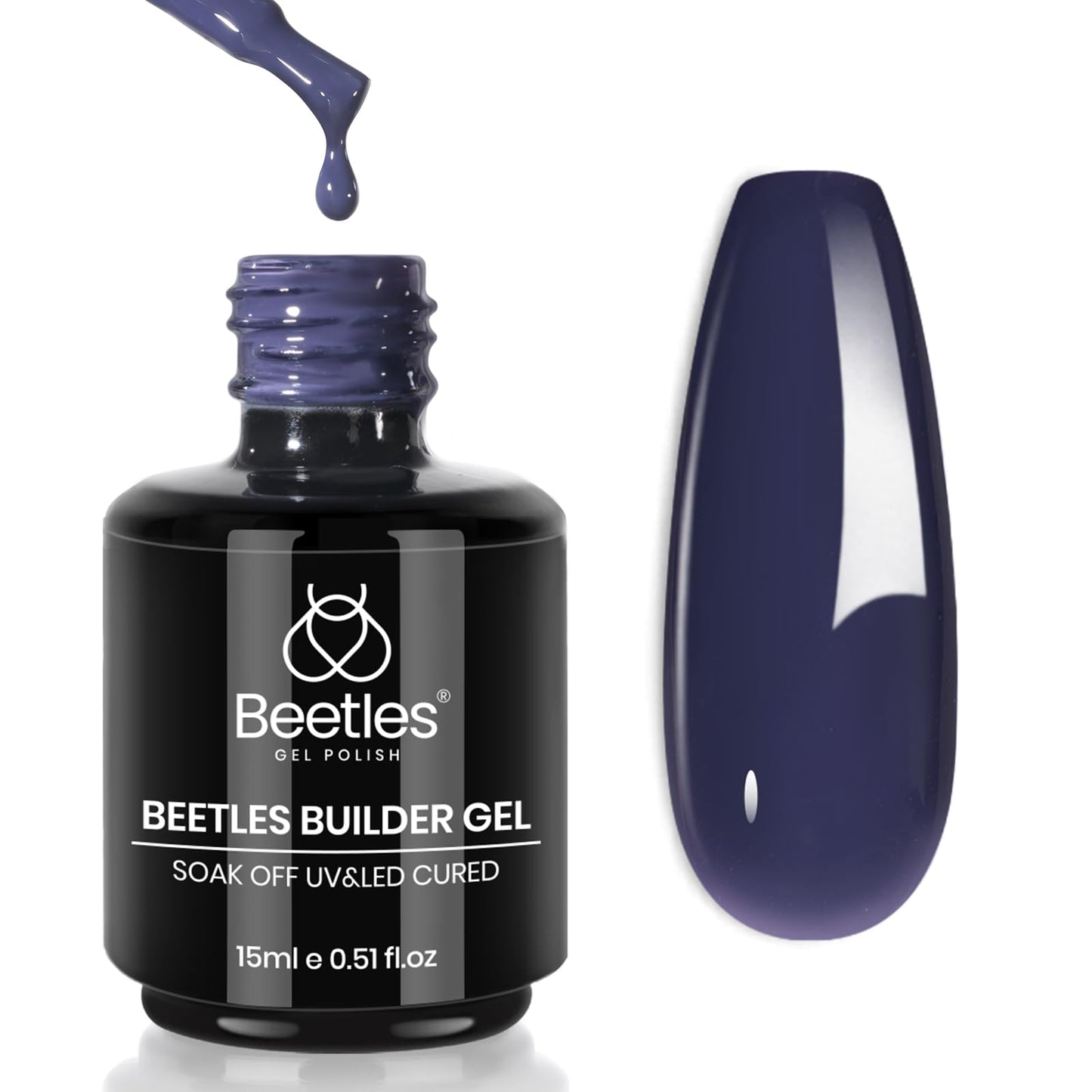 Beetles Builder Gel Set,3 Pcs 8 in 1 Nail Strengthening Apex Building Extension for Beginner DIY Salon at Home,Clear Builder Nail for Nails with Base and Top Coat Gel,UV & LED Lamp Needed