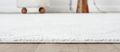 RUGGERRUGS Adel Modern Area Rug for Living Room, 5x7 Rustic Distressed Abstract Cream Neutral Rug, Medium Pile Stain Resistant Carpet for Bedroom, Dining Room or Kitchen (5' x 7', Cream)