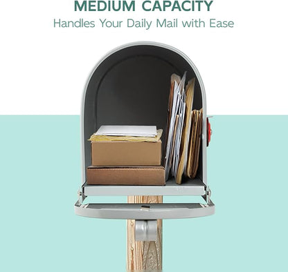 Mailboxes for Outside, Galvanized Steel Medium Metal Mailbox, 20 x 8.7 x 6.7 Inches, Grey