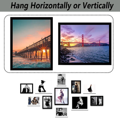 RUN HELIX 8.5x11 Picture Frame,Document Frame Certificate Frames Display Diplomas 8.5x11 Inch Standard Paper Frame with Stand Black Frame Wall and Tabletop Display