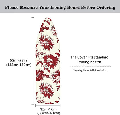 Retro Flower Ironing Board Cover Pad Cover Standard Size Soft Fabric Scorch