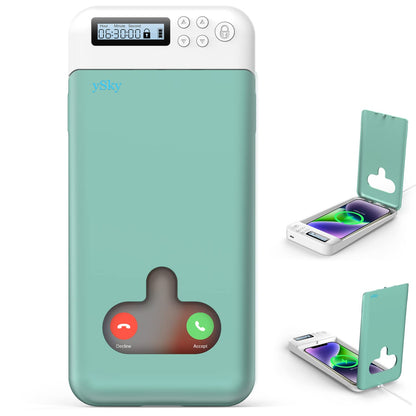 ySky Timed Lock Box, Portable Phone Locker with Self-Control Timer for iPhone, Android, Helping Kids, Students, Adults Focus Back, Mobile Phone Addiction Control (Green)