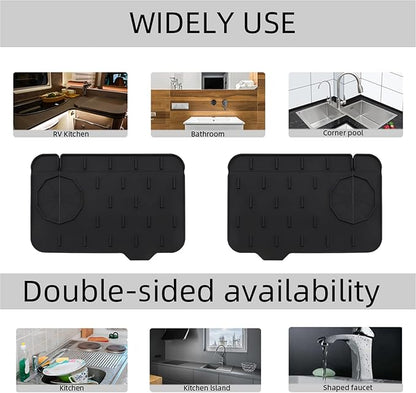 2-Pack Bytelive Silicone Sink Mat, Mini Sink Splash Guard and Soap Sponge Holder