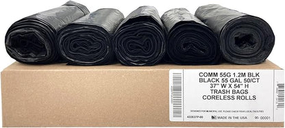 Ultrasac Heavy Duty 55 Gallon Black Trash Bags
