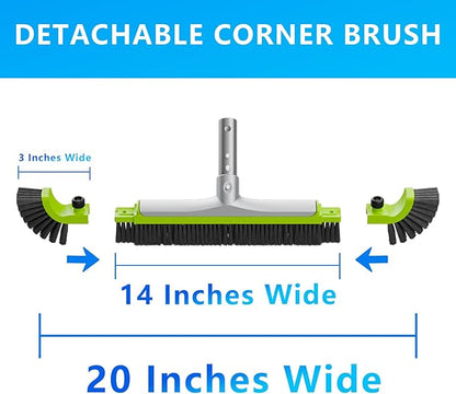 Sepetrel 20” Pool Brush Head for Cleaning Walls, Heavy Duty Inground/Above