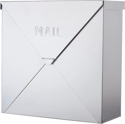 NACH Mailboxes for Outside Wall Mount, 10 x 10 x 4 inch Silver Mail Boxes for House Outside, Waterproof Mailboxes for Outside - Chicago Style Mail Box
