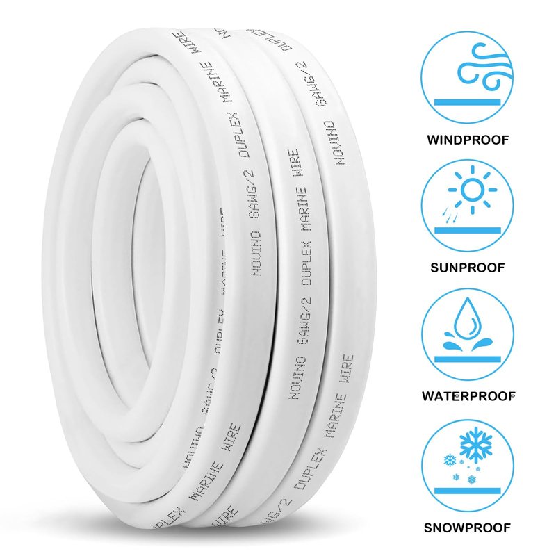 6 Gauge Marine Wire Duplex Marine Grade Wire,6 AWG 15ft Tinned Copper Boat Electrical Cable for Boat/Automotive/RV/Camper Outdoor Use