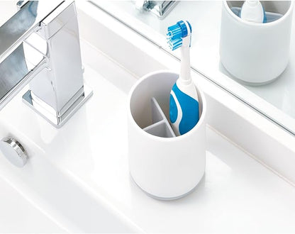 iDesign Toothbrush Holder for Normal Toothbrushes, Spin Brushes, and Toothpaste