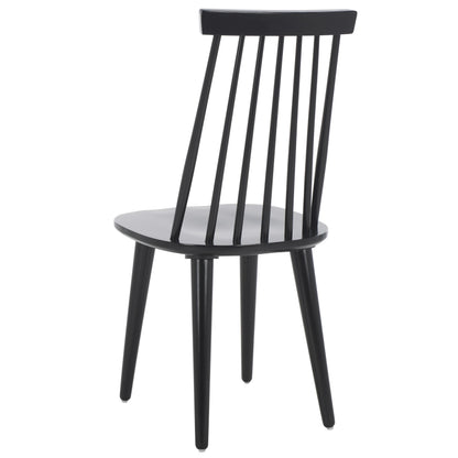 SAFAVIEH Furniture - Burris Side Chair Set of 2 - Black - Solid Wood - Modern Clean-Line Design - Ideal for Dining Room, Kitchen, Living Room, 17.7" Seat Height (AMH8511A-SET2)