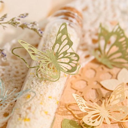 Diuhofart 300pcs Scrapbook Paper Cutouts Lace Flowers Butterfly for Scrapbooking Embellishments Supplies, Junk Journaling, Card Making, Mixed Media, Vintage Diecut Floral Collage Materials