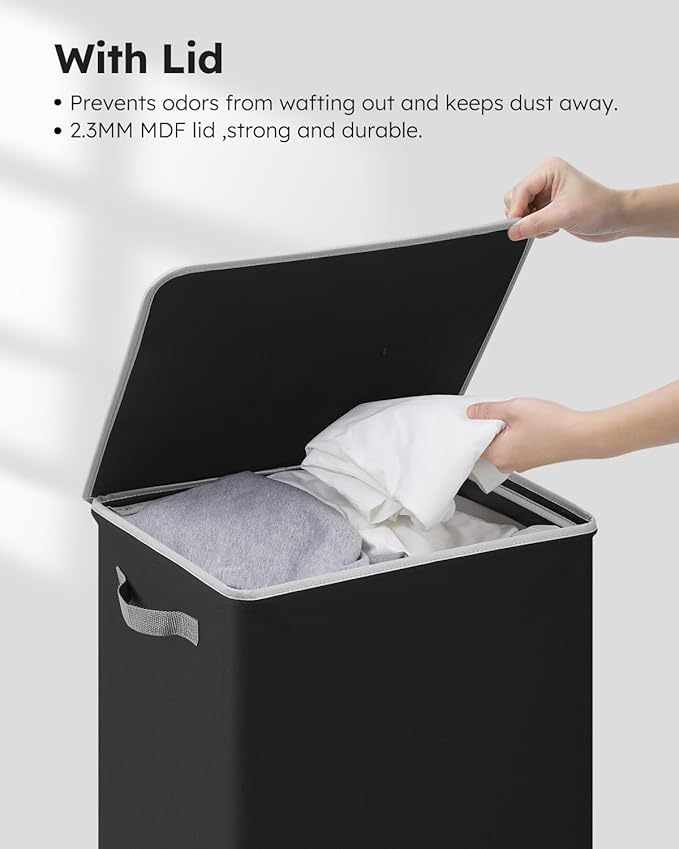 SOLEDI Laundry Hamper Black - 100L Large and Tall Laundry Basket Collapsible