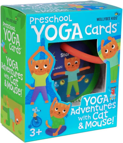MOLLYBEE KIDS Preschool Yoga Cards for Kids, Set of 40 Poses and Activities, Beginner Yoga for Kids, Gifts for Ages 3+