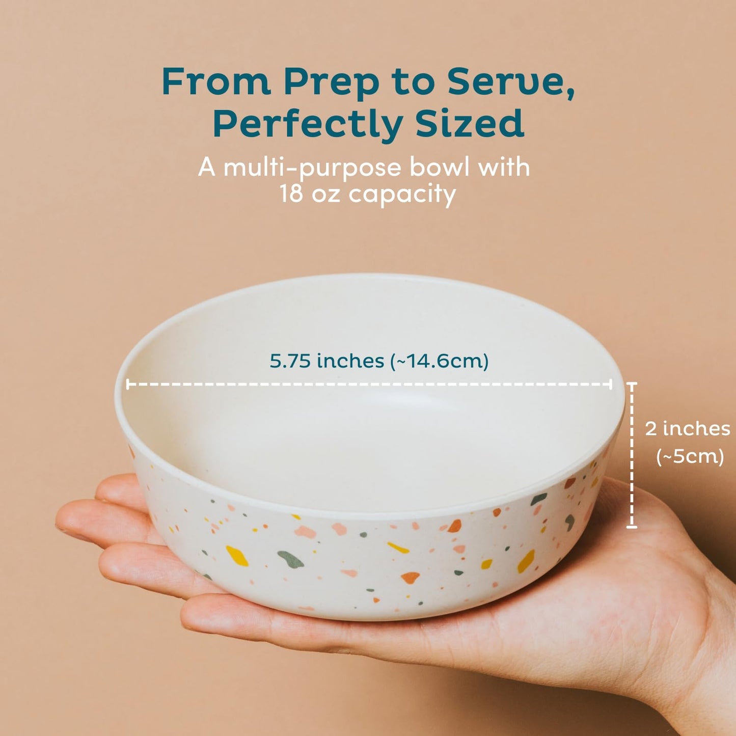 Nook Theory 4 Pack Bamboo Bowls - 18 Oz Reusable Toddler and Kids Bowl, Dishwasher Safe - Not Microwavable Bamboo Dishes (Terrablue)