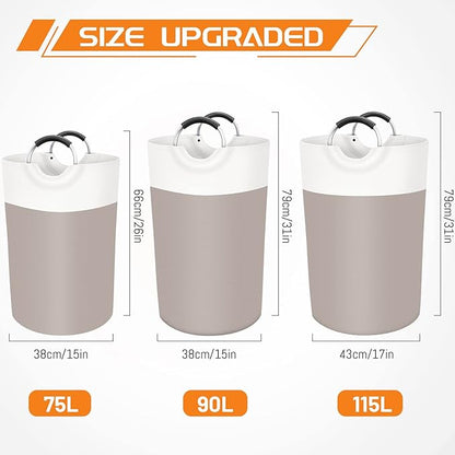 BlissTotes 75L Laundry Basket, Freestanding Laundry Hamper, Collapsible Dirty