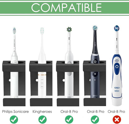 Wall Mounted Electric Toothbrush Holder, 4 Slots Stand
