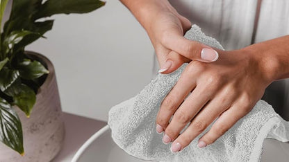 Avalon Towels Cotton Washcloths 24-Pack – 12 x 12 Inch Silver Super Soft &