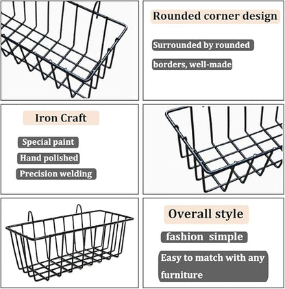 3 Pack Wire Baskets, Wall Grid Panel Hanging Wire Basket, Wall Storage and