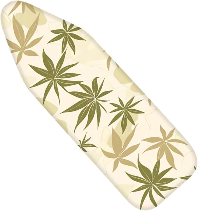 Nuxovilar Olive Green & Beige Leaf Pattern Ironing Board Cover, This Cover Fits