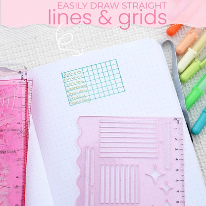 In The Slightest - Journal Stencils, Planner Stencils, Notebook, Diary, Journaling, Bullet Journaling Supplies, Notebook, DIY Drawing, Hard Plastic, Planner Accessories - Watermelon