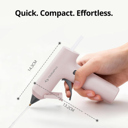 Tilswall Cordless Hot Glue Gun, Fast Preheating with 2000mAh Built-in Battery Hot Melt Glue Gun, 20 Premium Glue Sticks, Mini Glue Gun Ideal for Crafts, DIY Gift, Repairs Pink