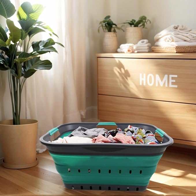 SAMMART 42L Collapsible Plastic Laundry Basket