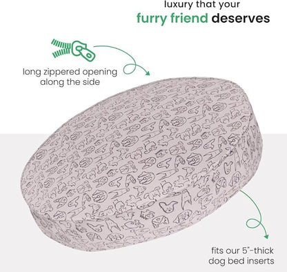 Molly Mutt Only You Dog Bed Duvet Cover, 100% Cotton Canvas Cover for Dog, Puppy, or Cat Bed, Durable, Washable, and Free of Harmful Chemicals, Round, 36"x5"