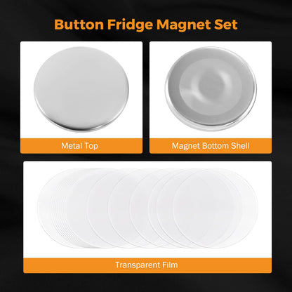 BEAMNOVA 100 Sets of Metal Button Parts Supplies Fridge Magnet 32mm / 1.26 in (Approx. 1-1/4 inch) for Button Maker Machine DIY Round Pin Maker, Supplies Only, Machine NOT Included