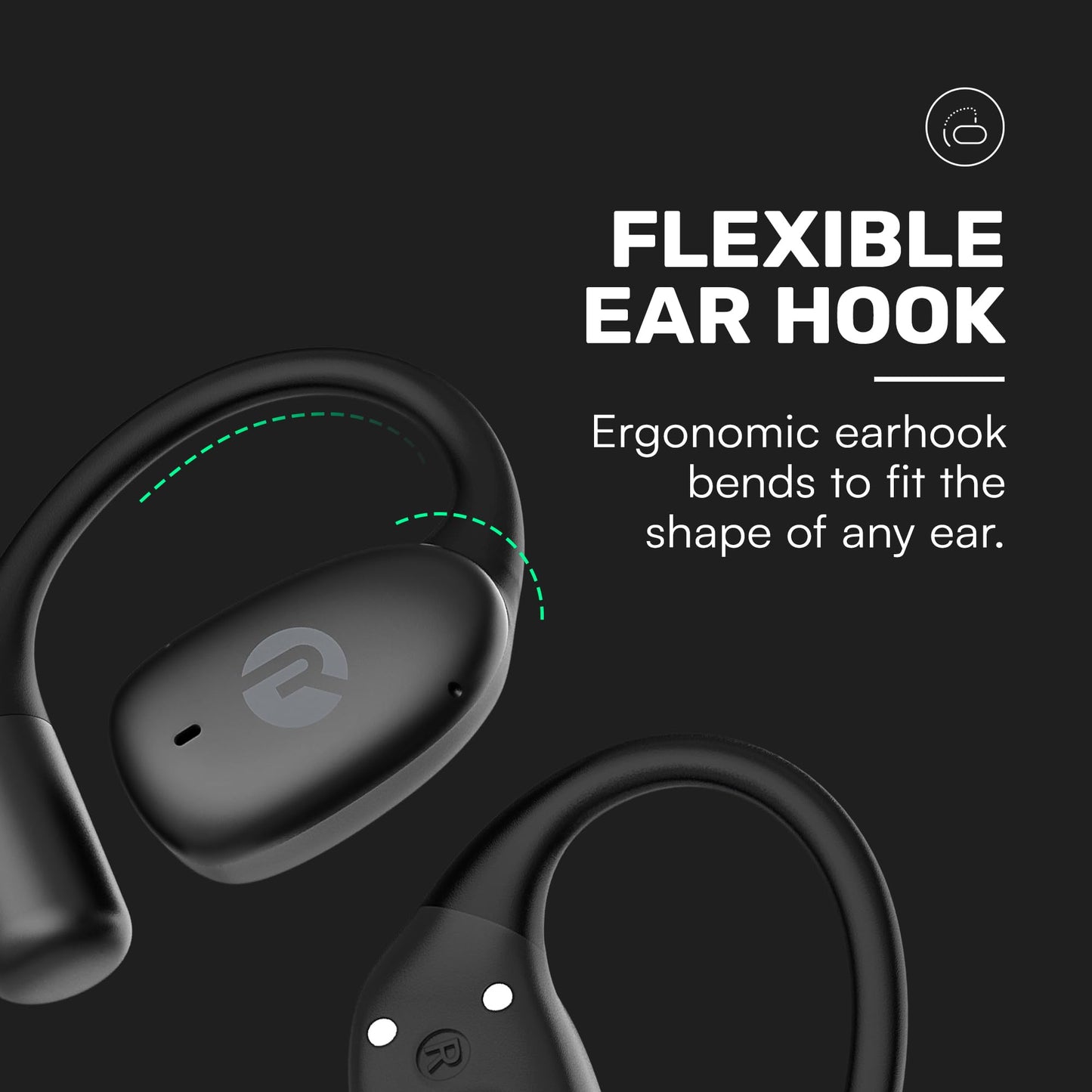 Raycon Essential Open Ear Earbuds – Open Ear Headphones, Earbuds Wireless Bluetooth, Sweat & Water-Resistant Earphones, Running Headphones with Ultra-Lightweight Design, 36 Hours Battery Life (Mint)