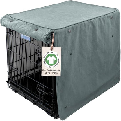 Molly Mutt Quiet Light Dog Crate Cover, GOTS-Certified 100% Organic Cotton Canvas Cover for Dog or Puppy Kennel and Cage, Washable, Free of Harmful Chemicals, X-Large, Fits 42"x28"x31" Crate