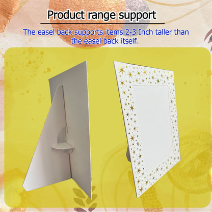 CoroRio 60 Pack 5 Inch Self Stick Cardboard Easel Backs, Premium Cardboard Easel Stand for Picture Frame and Art Easel Stand, Use for Photos, Signs, Crafts, (Pack of 60, White)