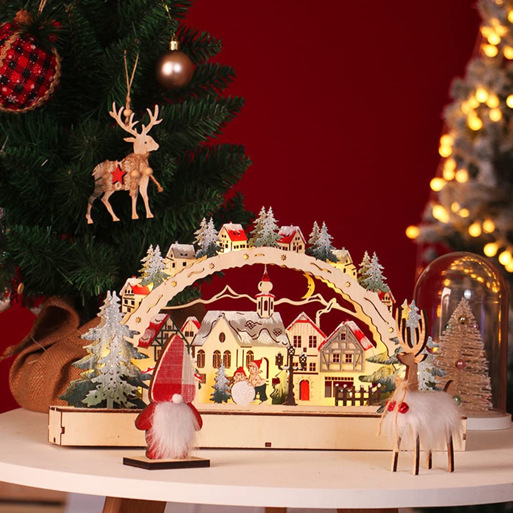 Stylebest Led,Christmas House Scene Wooden Christmas Village,Christmas Village Houses for Shopping Mall Window Decorations