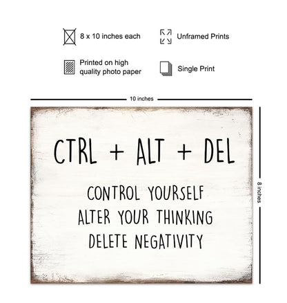 Inspirational Motivational Wall Art & Decor - Entrepreneur Positive Quotes Poster Prints 8x10 - Home Office - Classroom Decor - Success Sayings - Encouragement Gifts for Men, Women - Encouraging Motto