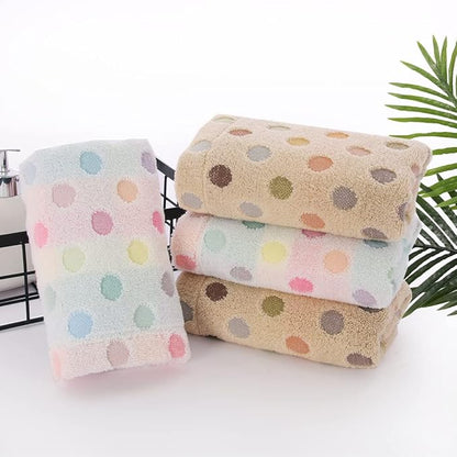 Pidada Hand Towels Set of 2 Colorful Polka Dot Pattern 100% Cotton Soft