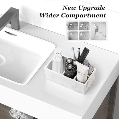 Luxspire Resin Toothbrush Holder, 5 Slots Hygienic Handmade Toothbrush Storage