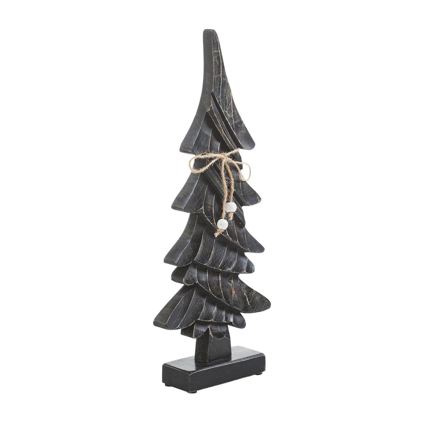 VHC Brands Primitive Pine Distressed Black Wooden Tree 17x7x2