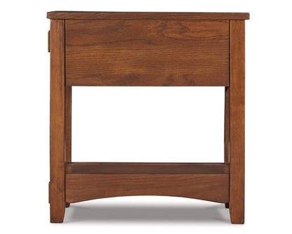Signature Design by Ashley Breegin End Table With Drawer and Shelf, Mission-Style, Veneers and Wood Construction for Living Rooms and Bedrooms, 13' x 22'