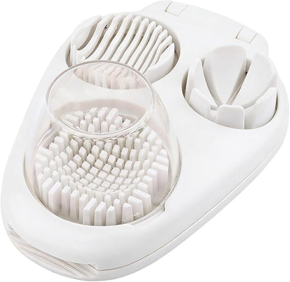 Egg Slicer for Hard Boiled Eggs, 3-in-1 Dicer with Multiple Cutting Modes, Egg Slicer Kitchen Gadget for Strawberry, Grape, Cherry(COLOR:White)