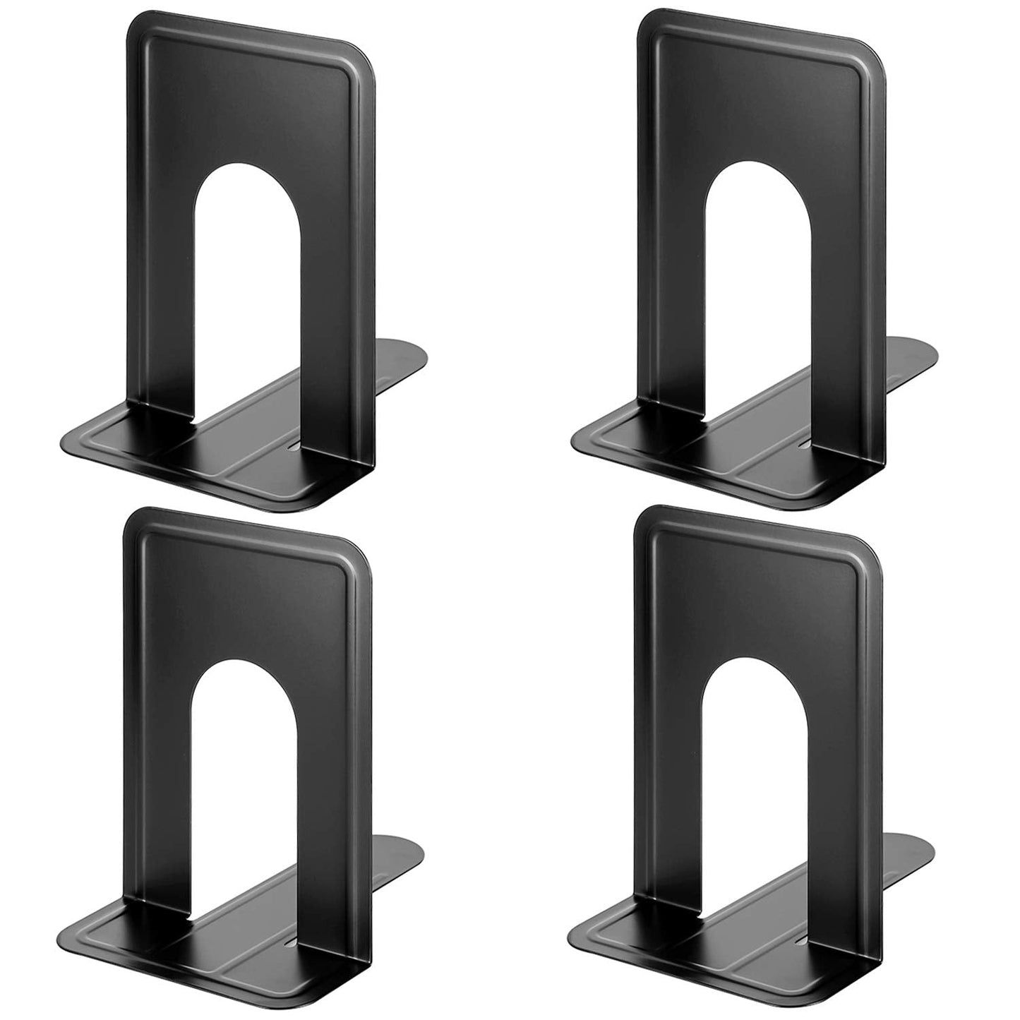 MaxGear 8.5 in Extra Large Heavy Duty Metal Book Ends, Black Universal Premium Bookends for Shelves, Non-Skid Bookend, Book Stopper for Books/Movies/CDs/Games, 8.5 x 5.9 x 7.8 in, 2 Pairs/XL