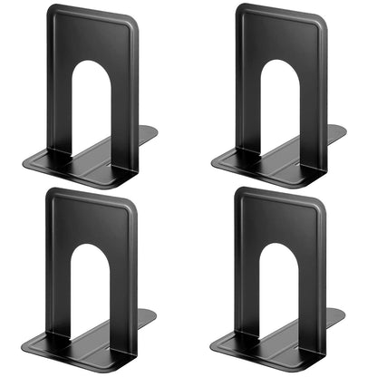 MaxGear 8.5 in Extra Large Heavy Duty Metal Book Ends, Black Universal Premium Bookends for Shelves, Non-Skid Bookend, Book Stopper for Books/Movies/CDs/Games, 8.5 x 5.9 x 7.8 in, 2 Pairs/XL