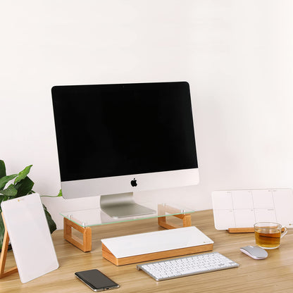 Yeoux Office Desktop Organization and Glass Dry Erase Whiteboard Combination Work Essential Collection