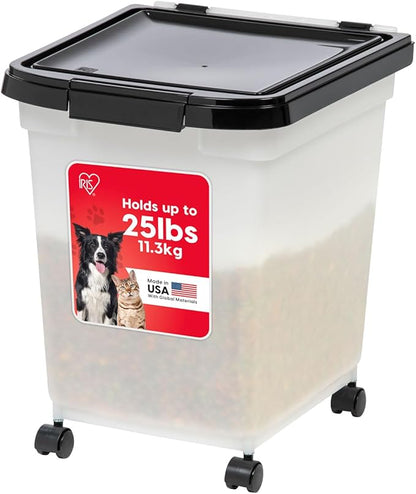 IRIS USA 25 Lbs / 32.5 Qt WeatherPro Airtight Pet Food Storage Container