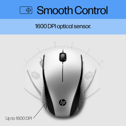 HP X3000 G3 Wireless Mouse - Black, 15-Month Battery, Side Grips for Control, Travel-Friendly, Blue LED, Powerful 1600 DPI Optical Sensor, Compatible with Wins PC/Laptop, Mac, Chromebook (683N7AA)