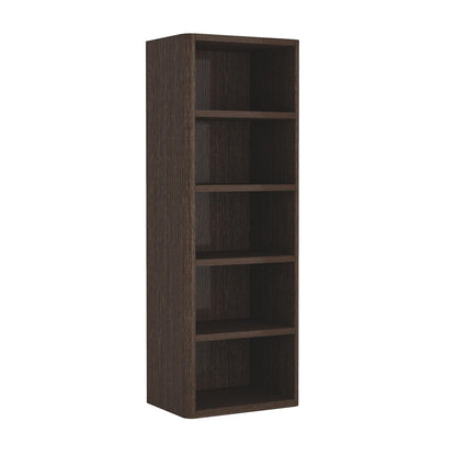 Manhattan Comfort Rivington 79" Tall Modern 5-Tier Bookcase, Open Shelving Storage Cabinet with Adjustable Shelves for Living Room or Home Office, Single Bookcase in Natural Oak